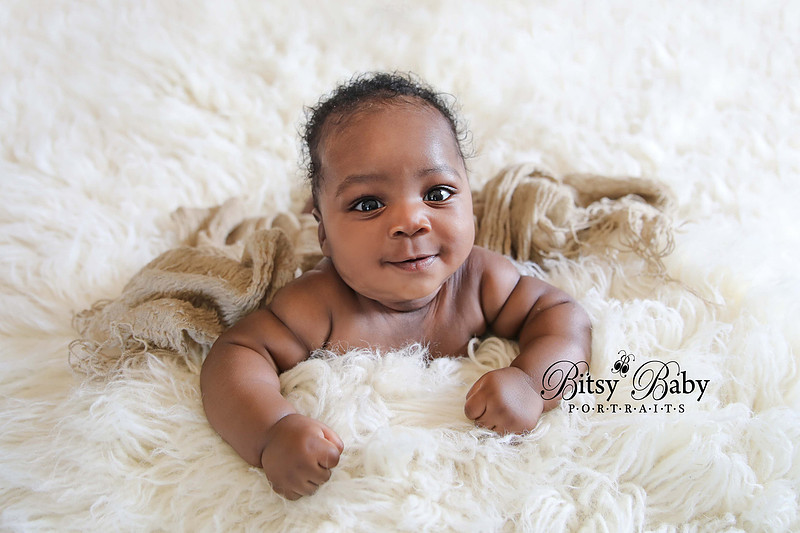 Smiley 4-month baby photo session with Bitsy Baby Portraits, Maternity and Newborn Photographer, Athens, GA.